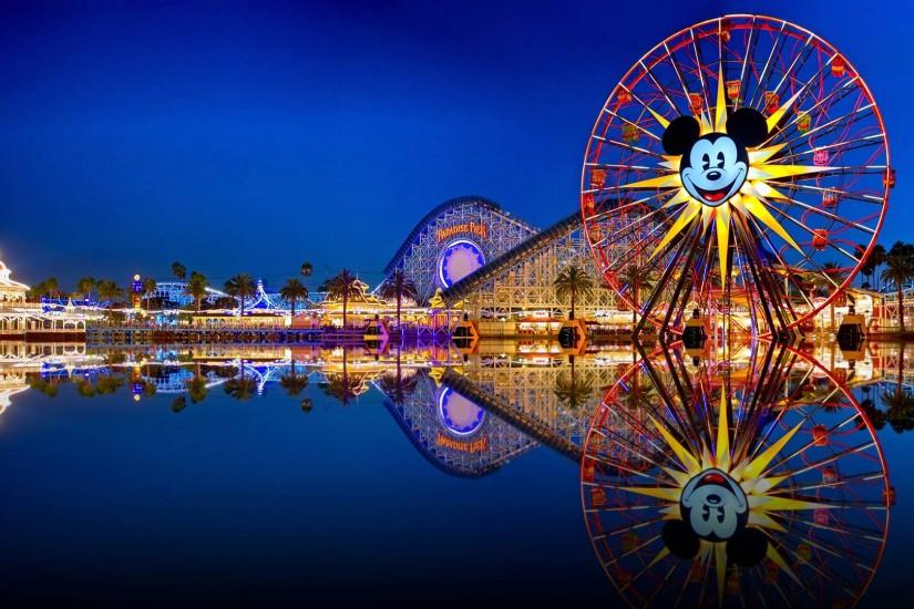 Disneyland California Adventure Land Ferris Wheel Roller Coaster .