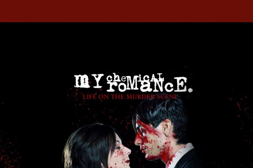 Preview wallpaper my chemical romance, cover, blood, sign, couple 1920x1080