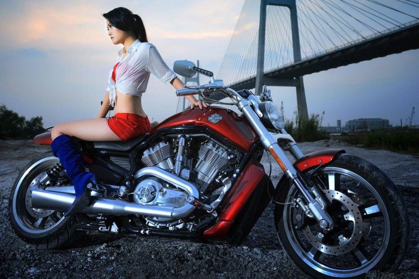 Hottest Harley Girls | ... Download Wallpapers Sexy Girls Music Harley  Davidson Motorcycles Best