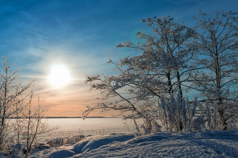 winter sun landscape HD wallpapers