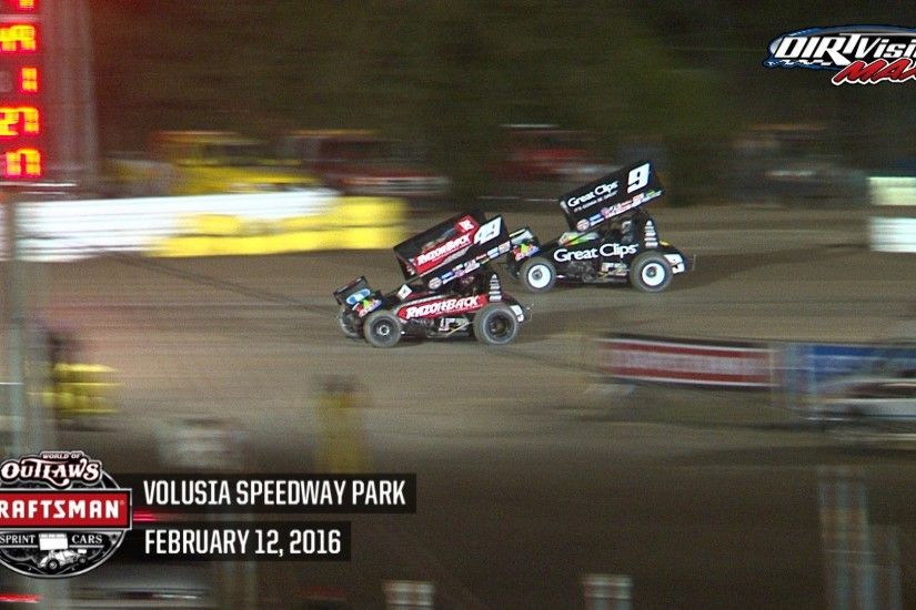 Highlights: World of Outlaws Craftsman Sprint Cars Volusia Speedway Park  February 12th, 2016 - YouTube