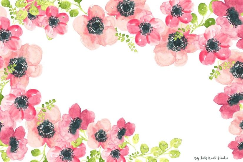Watercolors floral wallpaper for desktop ...