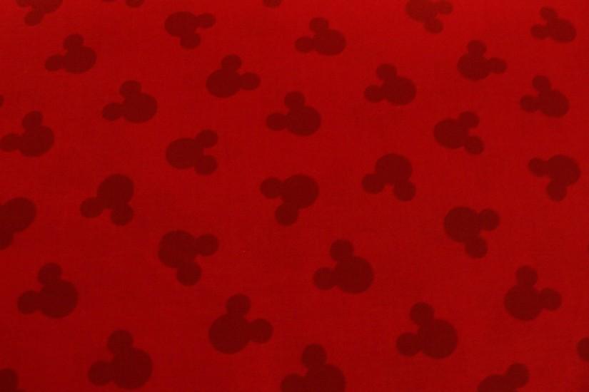 Mickey Mouse Pattern Of White Polka Dots On A Red