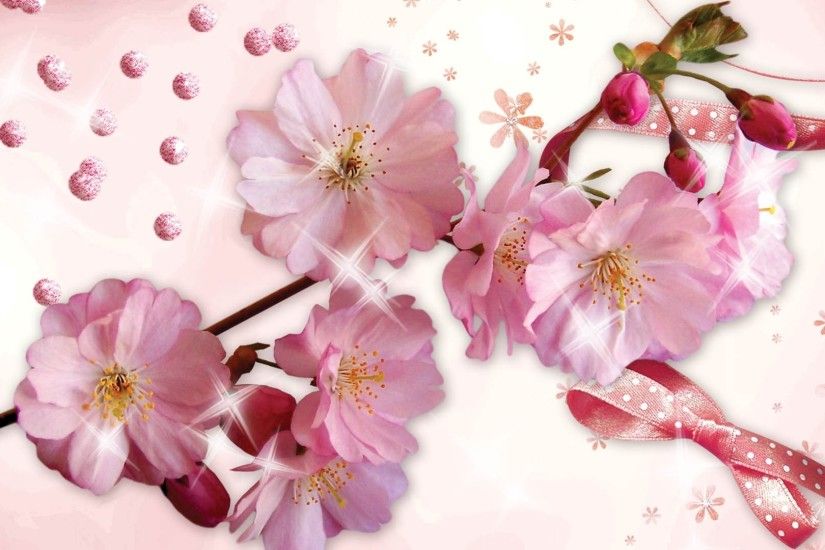 Spots Cherry Japan Persona Stars Sakura Blossoms Spring Ribbon Pink Firefox  Sweet Flower Wallpaper Iphone