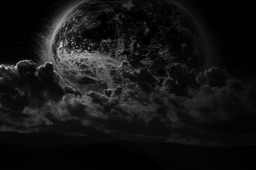 Sci Fi - Planet Rise Landscape Moon Cloud Night Wallpaper