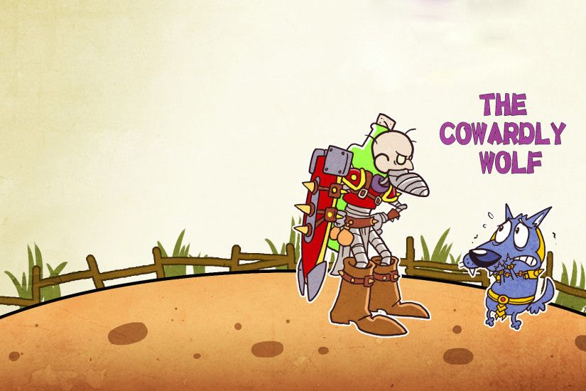 Courage and Eustace from Courage the Cowardly Wolf wallpaper
