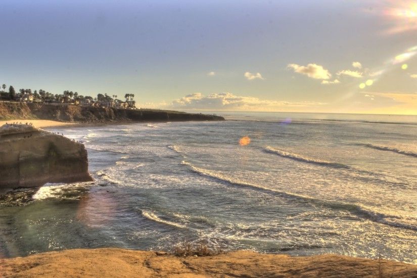 2560x1440 Wallpaper sunset, beach, san diego, california, usa