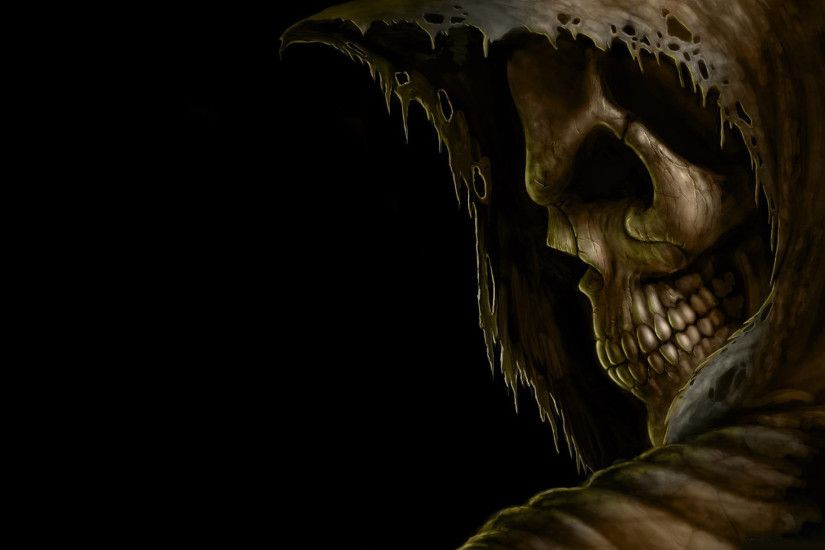 Grim reaper death dark skull hood eyes evil scary spooky creepy teeth black  halloween wallpaper | 1920x1200 | 25646 | WallpaperUP