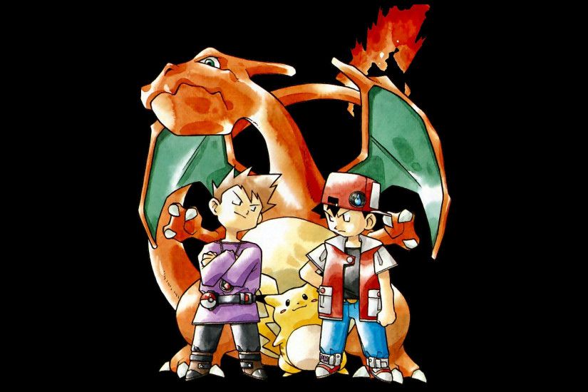 My retro Pokemon Red & Blue wallpaper. Super high resolution. (Also make  note of how different Pikachu and Charizard look) ...