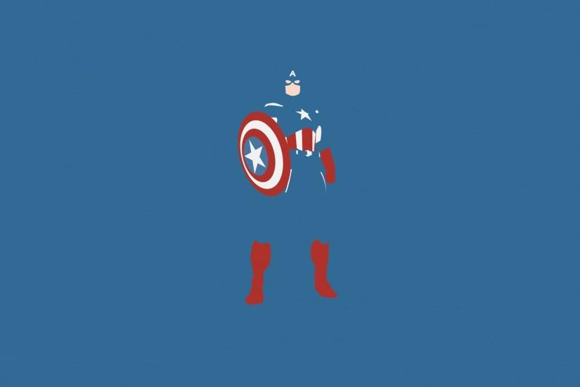 Minimalistic comics Captain America blue background wallpaper | 1920x1080 |  63285 | WallpaperUP
