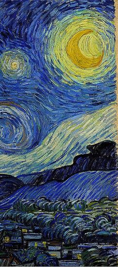 'Starry Night' detail 1889 Vincent van Gogh