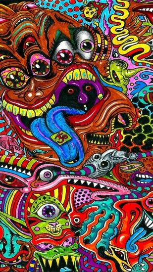 Preview wallpaper drawing, surreal, colorful, psychedelic 1440x2560