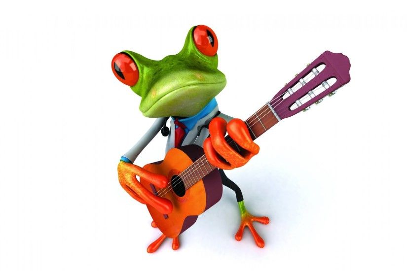 frog 3d funny guitar frog