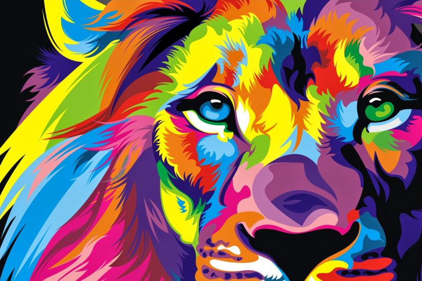Lion Colorful Artwork