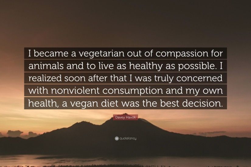 Davey Havok Quote: “I became a vegetarian out of compassion for animals and  to
