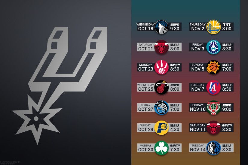 San Antonio Spurs 2017 schedule NBA BASKETBALL logo wallpaper free pc  desktop computer ...
