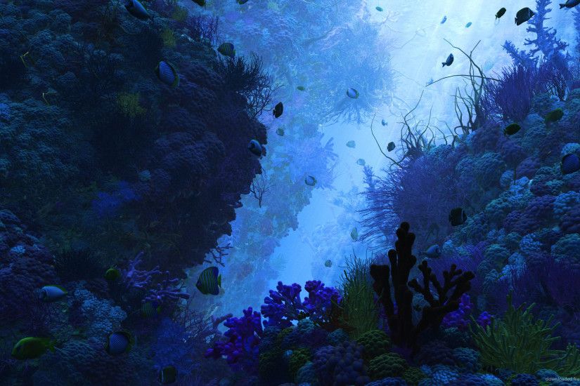 1024x600 3D Underwater Render wallpaper