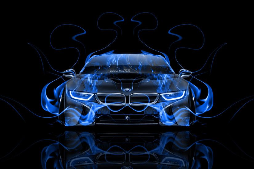 ... BMW-i8-Front-Blue-Fire-Abstract-Car-2014- ...