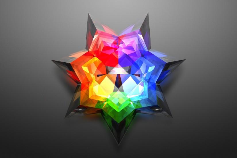 Rainbow star flower wallpaper 2560x1440 jpg