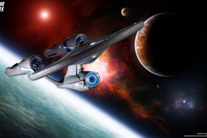 Star Trek USS Enterprise Discovering New Planets - free Star Trek computer  desktop wallpaper,