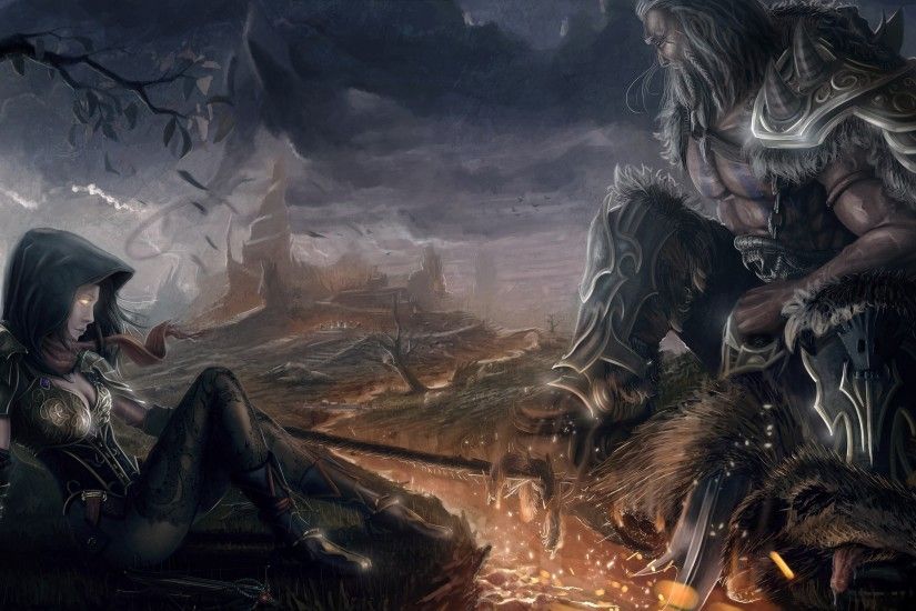 Diablo Iii Reaper Of Souls Barbarian Diablo Iii Demon Hunter Diablo Iii  Wallpaper