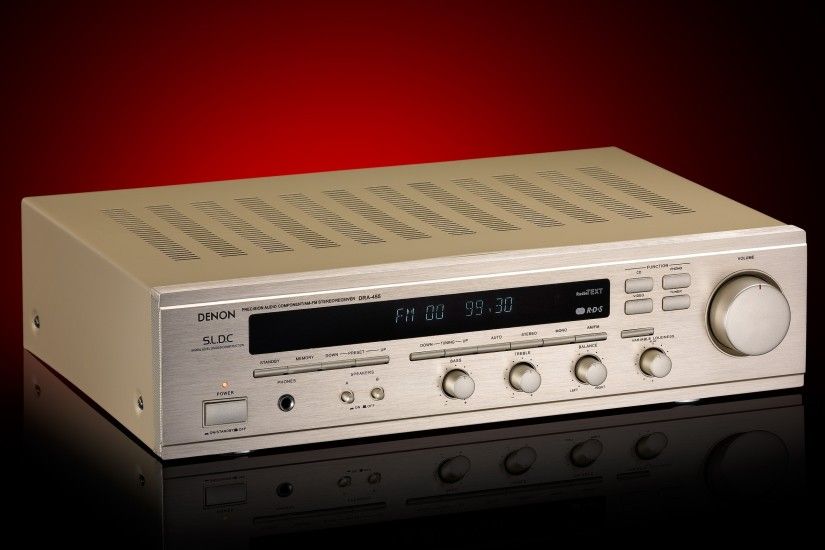 gray denon home stereo amplifier