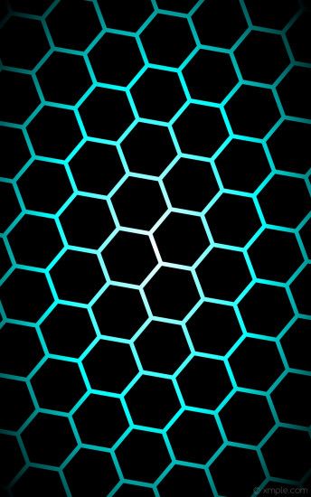 wallpaper glow hexagon black blue white gradient aqua cyan #000000 #ffffff  #00ffff diagonal