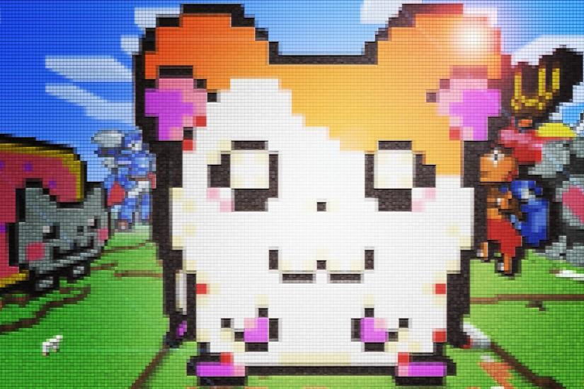 Minecraft nyan cat artwork hamtaro pixel art wallpaper