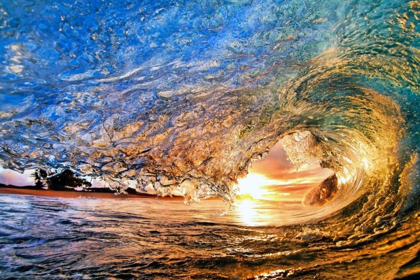 Ocean waves wallpaper HD for desktop.