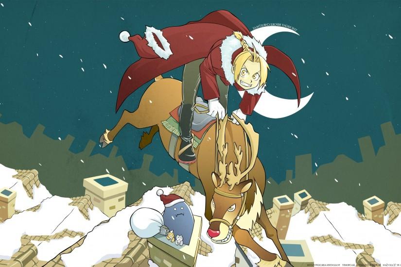 Elric Edward, Elric Alphonse, Anime, Christmas Wallpaper HD