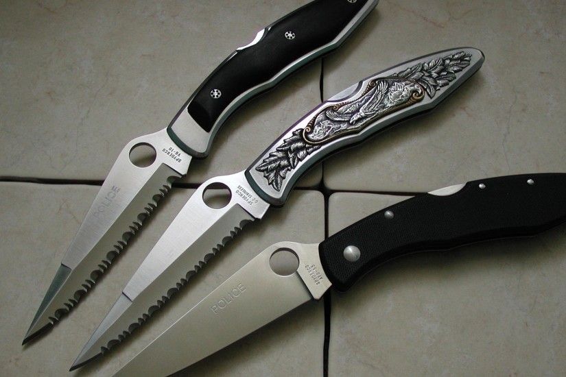 knives, leather, metal