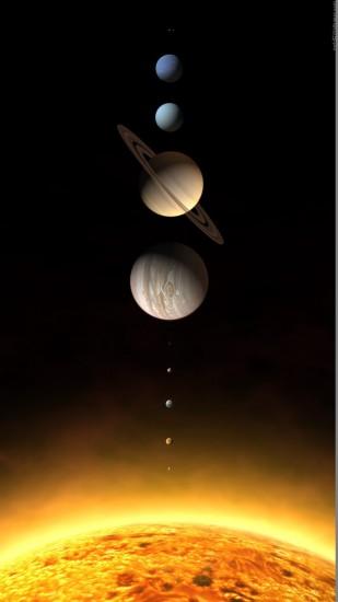 Realistic Solar System Planets Rendering iPhone 6+ HD Wallpaper