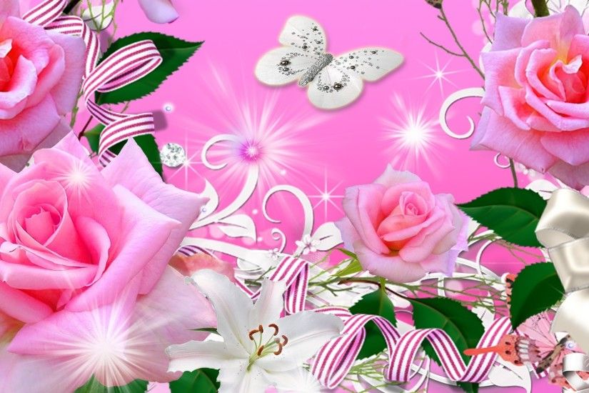 Pink Butterfly Wallpaper Flower - WallpaperSafari