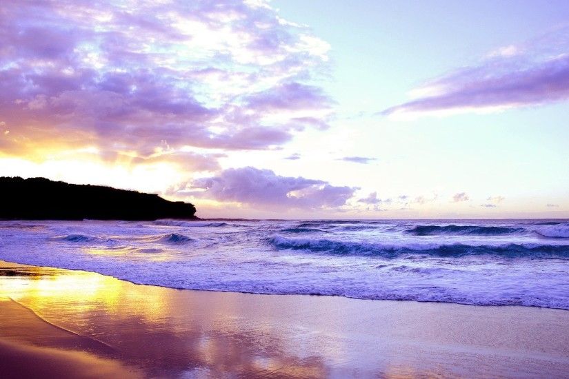 Beautiful Sky Sea Waves Landscape Sunset Beach Reflection Hd Nature Image  Free Download Detail