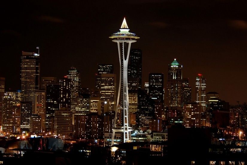 Seattle Space Needle At Night