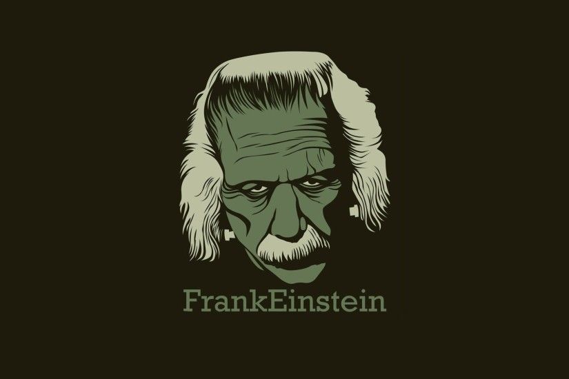 Albert Einstein Frankenstein Minimalistic Text