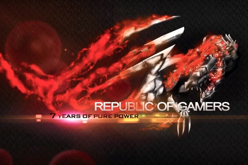 asus rog (republic of gamers) flaming metal dragon logo