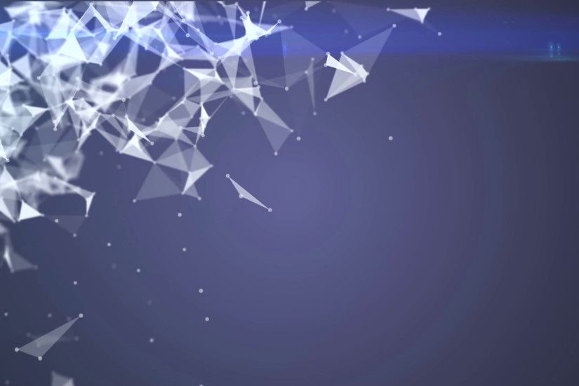 Stylish abstract engineering, technology and science motion background.  Plexus style dynamic wallpaper. Polygons