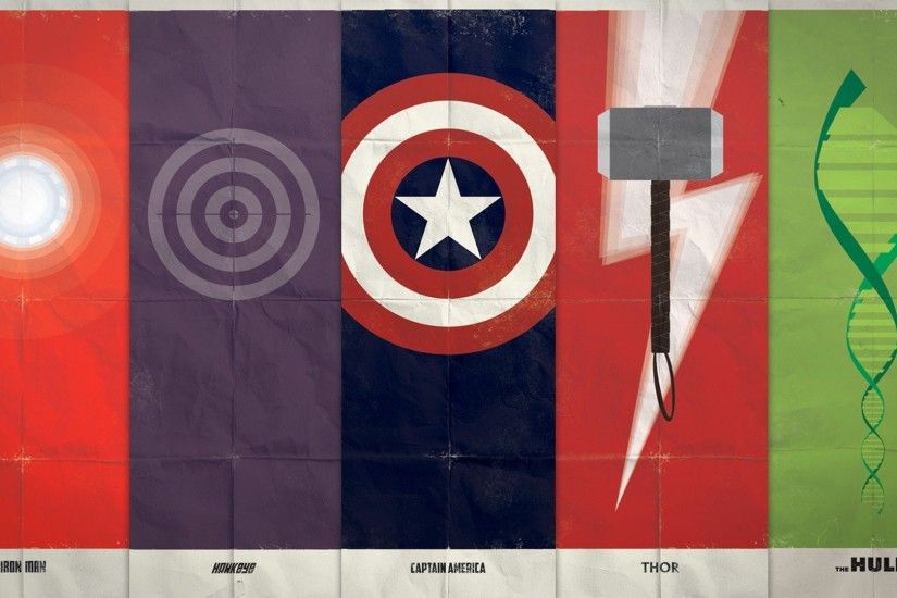 comics superheroes digital art Marvel Comics The Avengers DNA bullseye hero Arc  reactor symbols Mjolnir shields