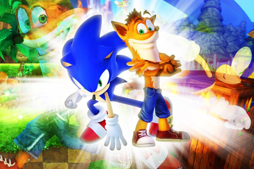... SonicTheHedgehogBG Sonic The Hedgehog And Crash Bandicoot - Wallpaper  by SonicTheHedgehogBG