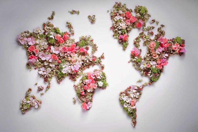 world, Flowers, World Map Wallpapers HD / Desktop and Mobile Backgrounds