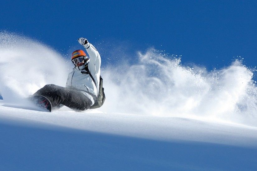 Preview wallpaper snowboard, descent, extreme, snow, balance 1920x1080