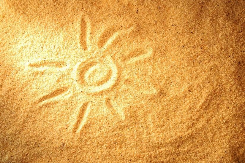 2560x1600 Wallpaper sand, drawing, sun