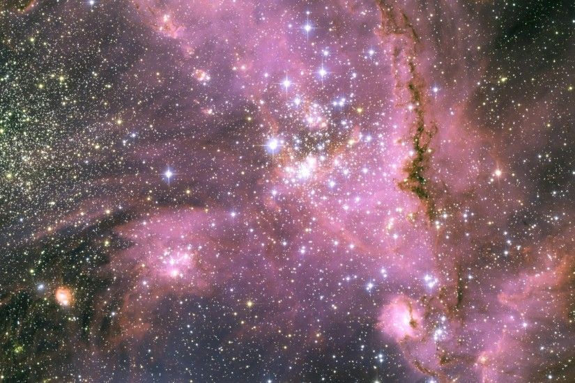 Preview wallpaper stars, pink, light, galaxy 3840x2160