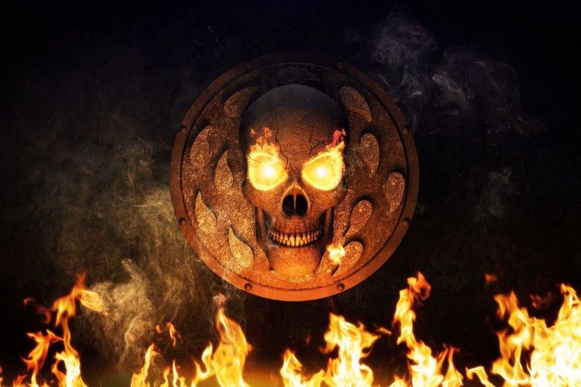 Flaming skull wallpaper - 652869