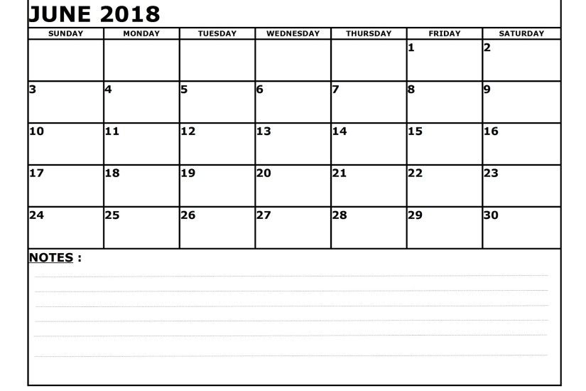 calendar 2018 june