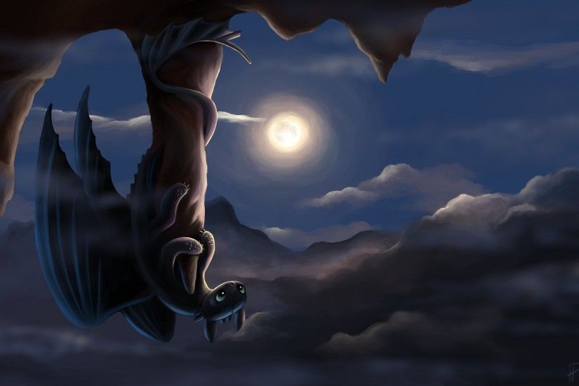 Picture How to Train Your Dragon Dragons Moon Night time