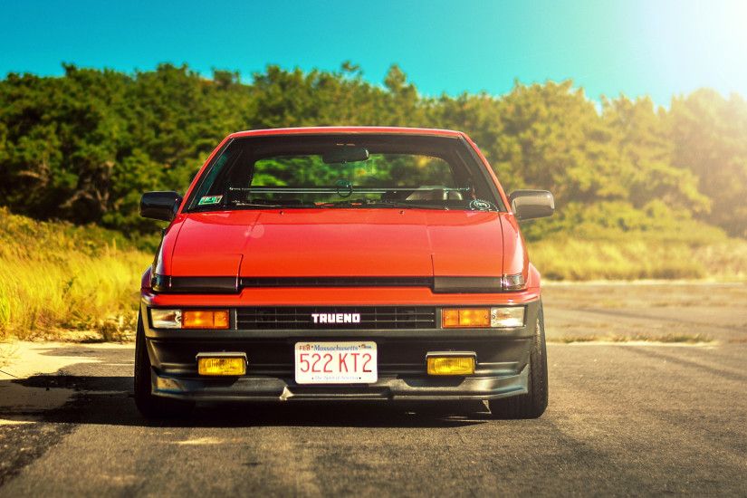 red toyota corolla ae86 background Wallpaper HD