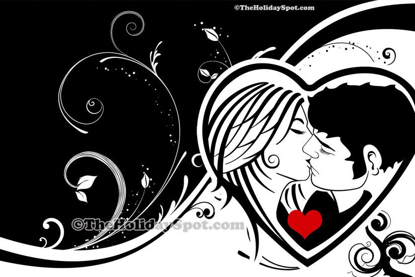 Vector Valentine wallpaper showing divine kiss