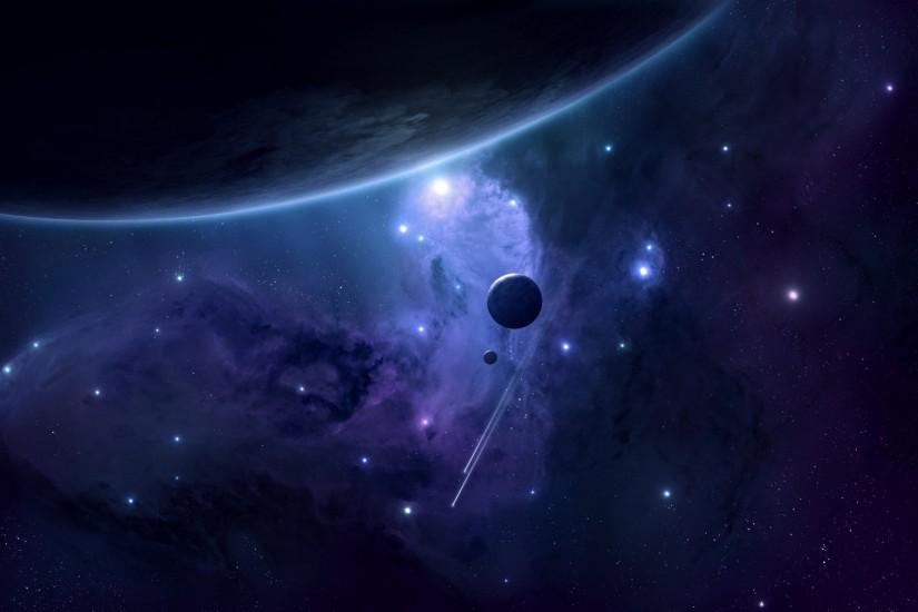 Preview wallpaper space, planets, satellites, stars, deep 1920x1080